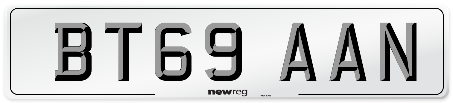 BT69 AAN Number Plate from New Reg